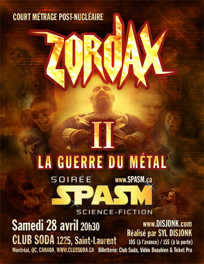 ZORDAX II court m&eacute;trage d'ouverture de la soir&eacute;e SPASM Science-Fiction