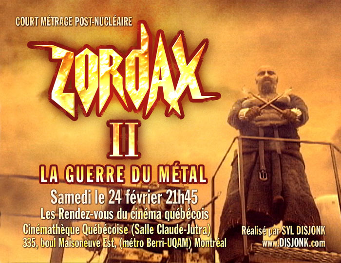 ZORDAX II au Rendez-Vous du Cinéma Québécois