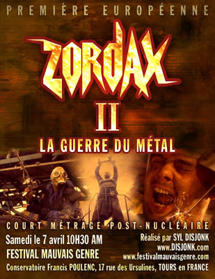 Zordax II post nuclear short film - European premiere flyer