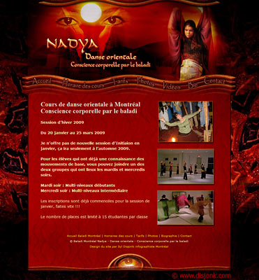 Web design - Baladi dance class Montreal