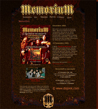 Memorium, website design